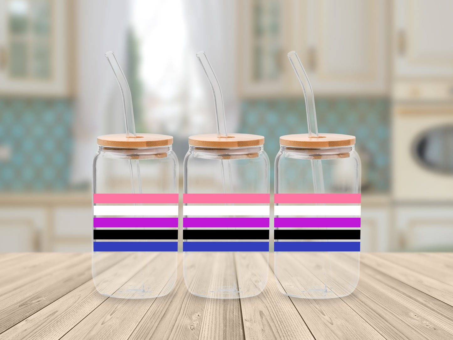 Genderfluid LGBTIQ+ 16oz UFDTF Libbey Glass Can Wrap