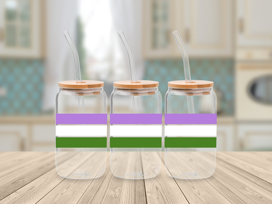 Genderqueer LGBTIQ+ 16oz UFDTF Libbey Glass Can Wrap