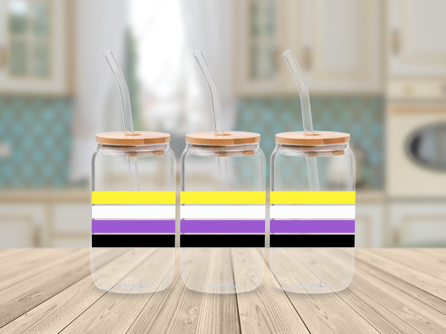 Non-binary LGBTIQ+ 16oz UVDTF Glass Can Wrap