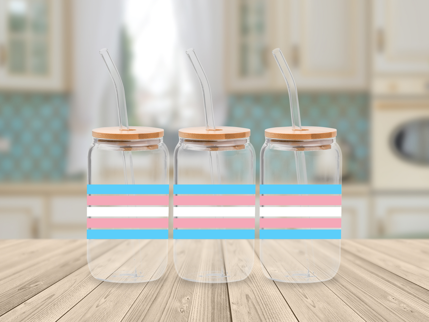 Transgender LGBTIQ+ 16oz UVDTF Libbey Glass Can Wrap