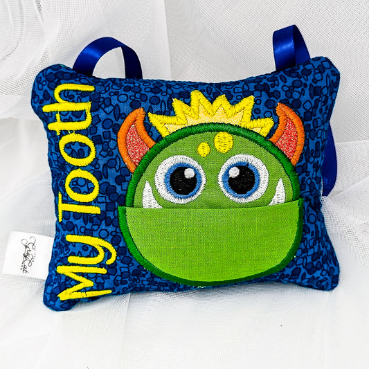 Adorable Monster Tooth Fairy Pillow with Door Hanger and Coin Pocket