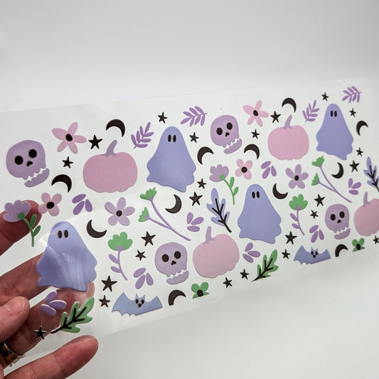 Pastel Halloween Ghost and Skull Wrap