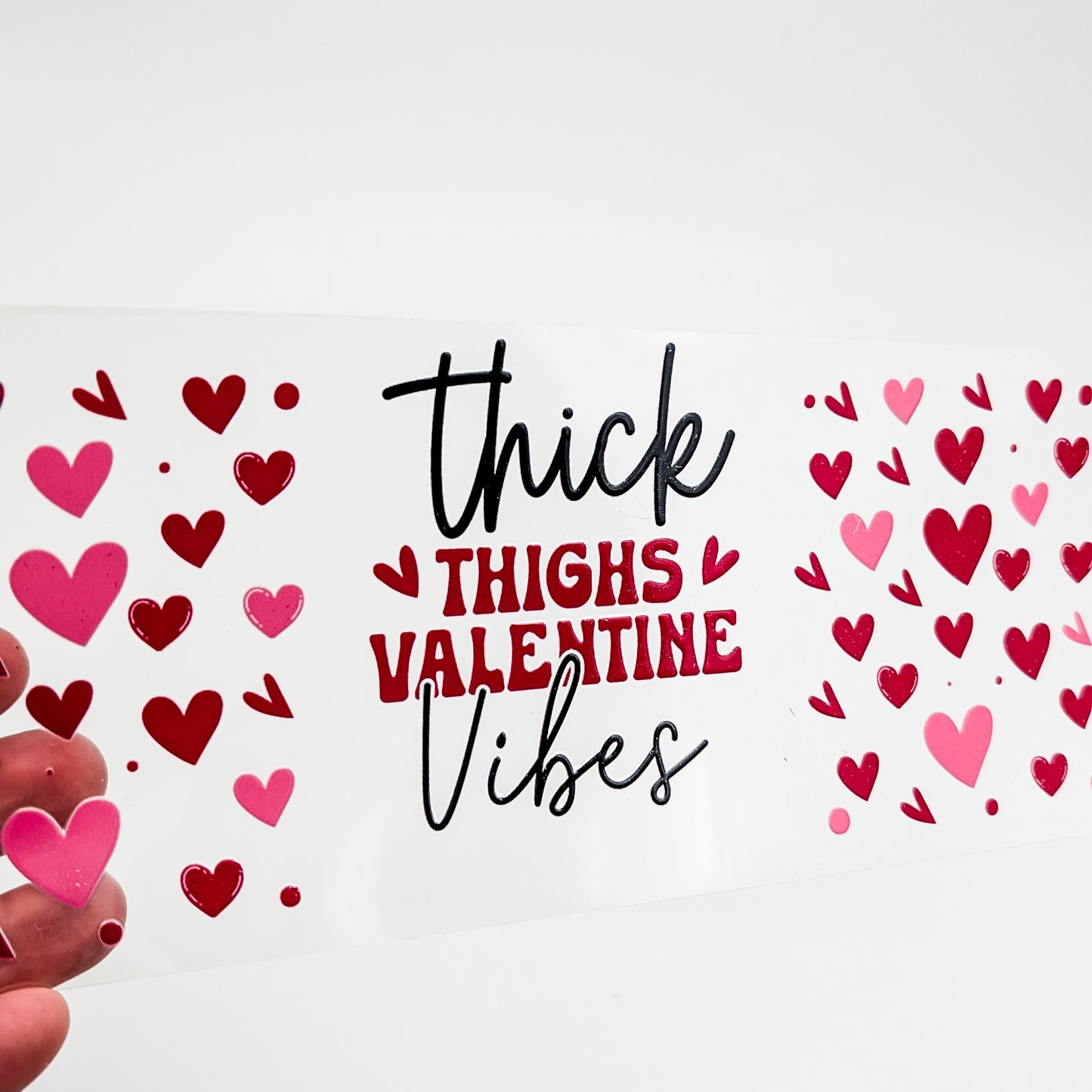 Thick Thighs Valentines Vibes - UV DTF for 16oz Libbey Glass Mug