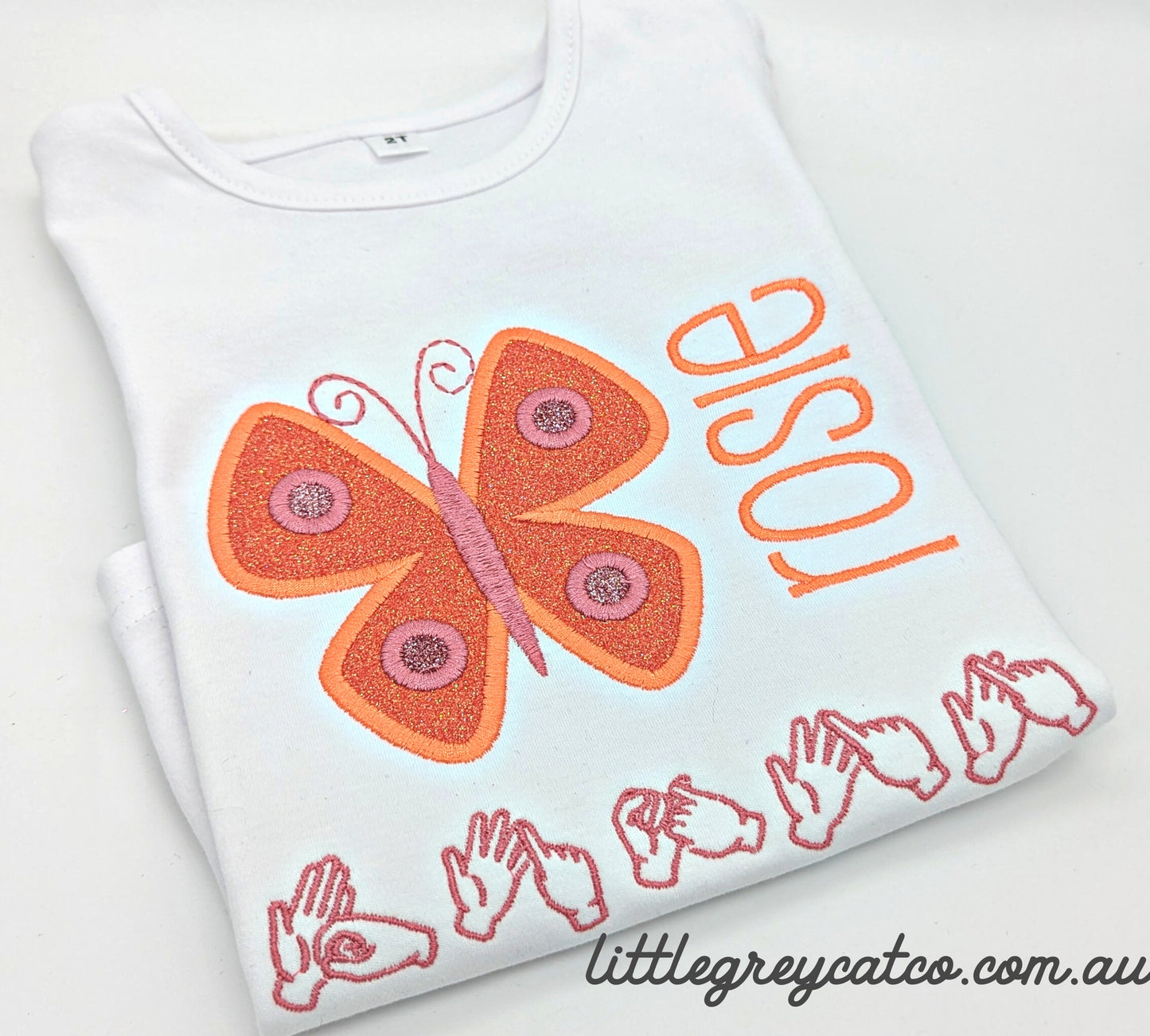 AUSLAN Orange Butterfly Shirt - Sizes 0 - 8