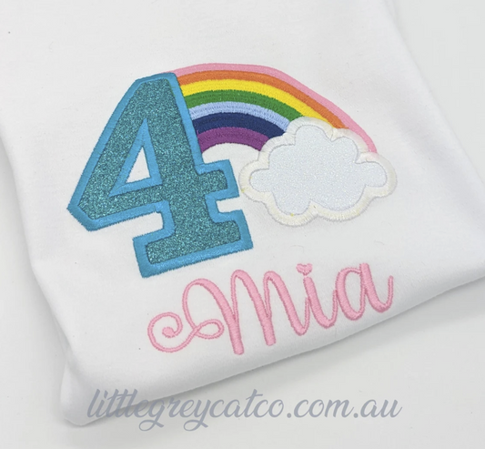 Glitter Rainbow Shirt with Personalised Name